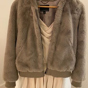 Fuzzy bomber jacket!